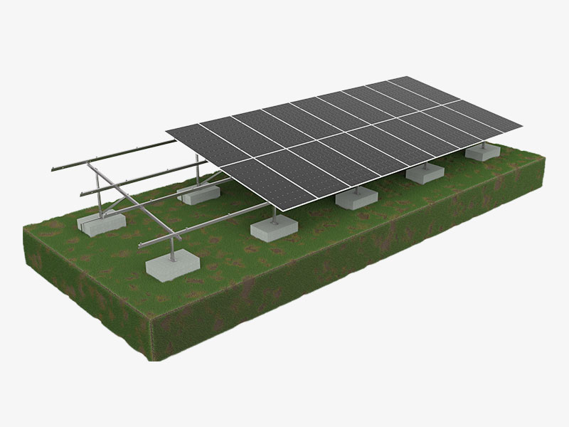 Structures de montage solaires au sol avec fondations en béton