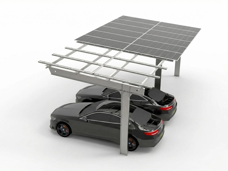 Carport solaire en acier C&I en forme de T