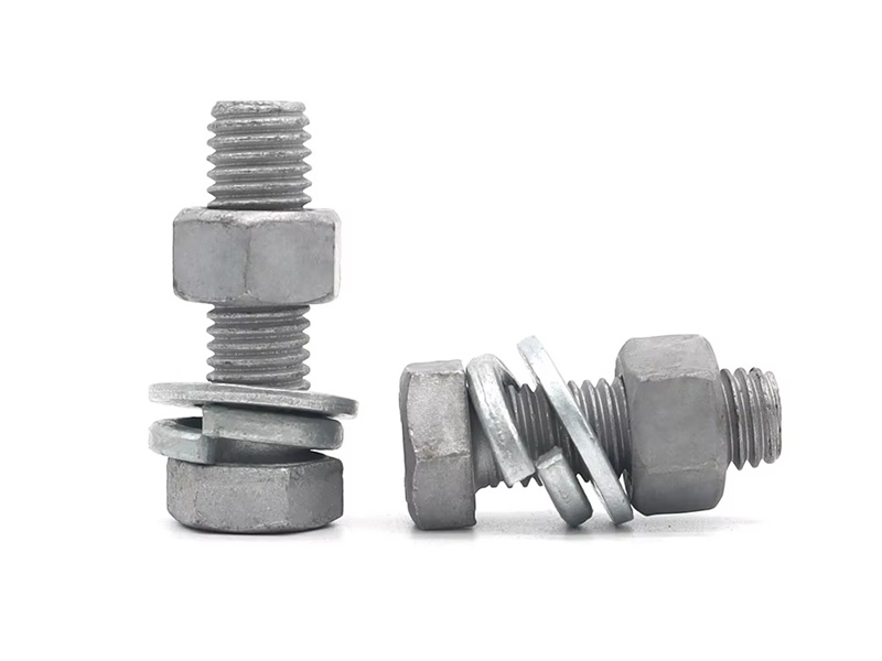 Kit de boulons hexagonaux en acier au carbone avec écrou et rondelle, classe 8.8