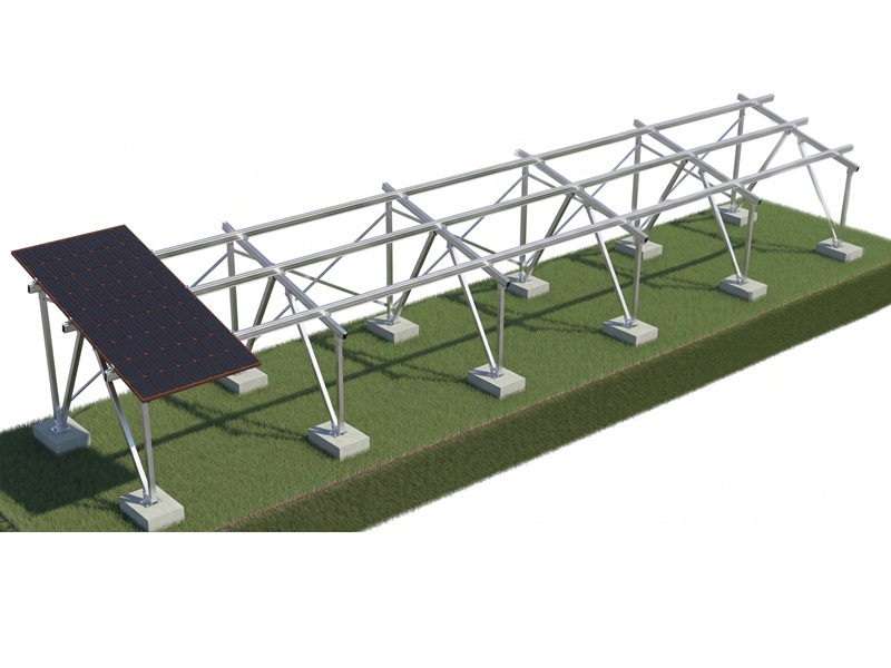 structures de montage solaires au sol pré-assemblées en aluminium